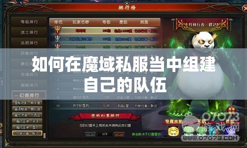 如何在魔域私服当中组建自己的队伍 - 魔域SF - www.12345my.com